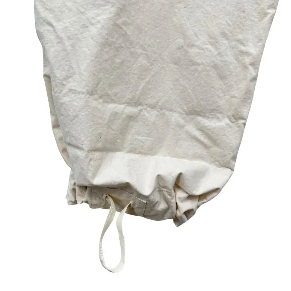 Jil Sander Cargo Pants 100% Cotton Women's IT 40 US 8 Cream Travel Quiet Luxury
